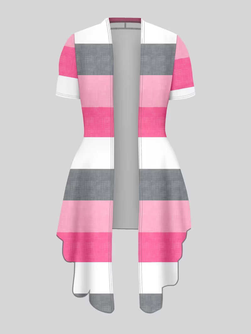 Women's fashionable and casual style set featuring a chiffon shawl and inner strappy printed pants, a daily casual 3pcs set