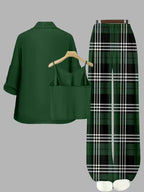 Women's fashionable and casual style set featuring a chiffon shawl and inner strappy printed pants, a daily casual 3pcs set