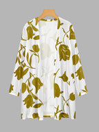 Women's fashionable and casual style set featuring a chiffon shawl and inner strappy printed pants, a daily casual 3pcs set