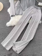 Women's fashionable and casual style set featuring a chiffon shawl and inner strappy printed pants, a daily casual 3pcs set