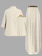 Women's fashionable and casual style set featuring a chiffon shawl and inner strappy printed pants, a daily casual 3pcs set