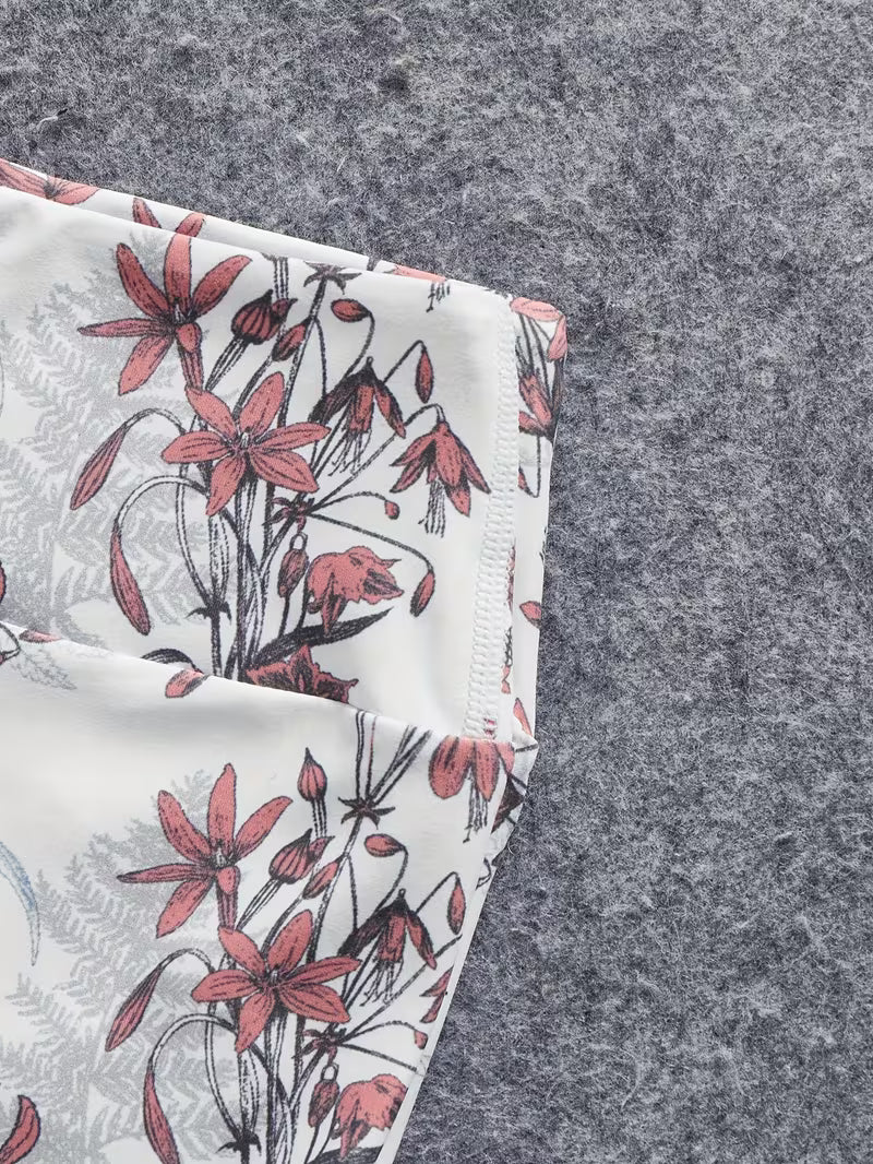 Women's fashionable and casual style set featuring a chiffon shawl and inner strappy printed pants, a daily casual 3pcs set