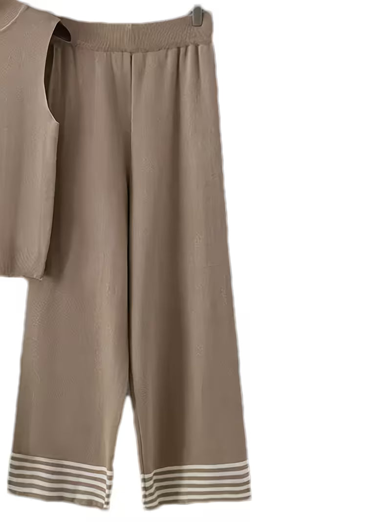 Women's fashionable and casual style set featuring a chiffon shawl and inner strappy printed pants, a daily casual 3pcs set