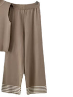 Women's fashionable and casual style set featuring a chiffon shawl and inner strappy printed pants, a daily casual 3pcs set