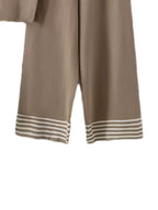 Women's fashionable and casual style set featuring a chiffon shawl and inner strappy printed pants, a daily casual 3pcs set