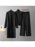 Women's fashionable and casual style set featuring a chiffon shawl and inner strappy printed pants, a daily casual 3pcs set