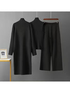 Women's fashionable and casual style set featuring a chiffon shawl and inner strappy printed pants, a daily casual 3pcs set