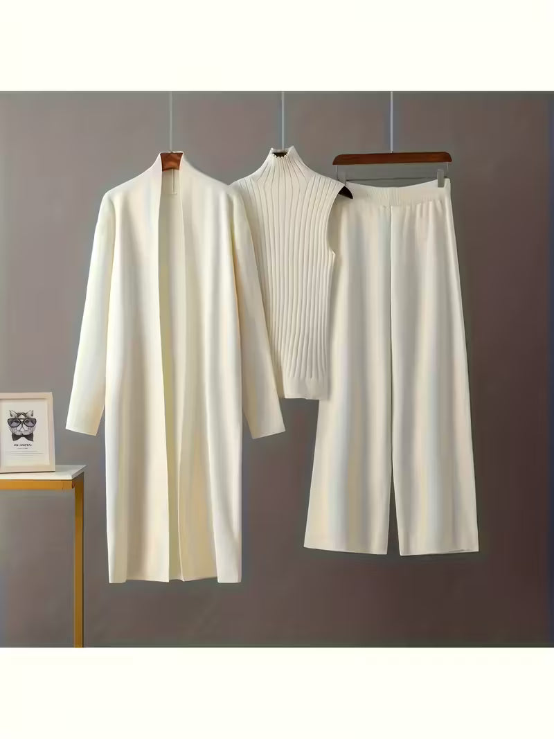 Women's fashionable and casual style set featuring a chiffon shawl and inner strappy printed pants, a daily casual 3pcs set